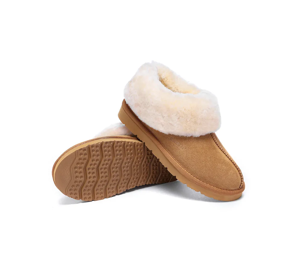 EVERAU® UGG Slippers Sheepskin Wool Suede Ankle Homey