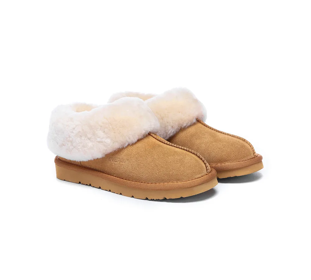 EVERAU® UGG Slippers Sheepskin Wool Suede Ankle Homey