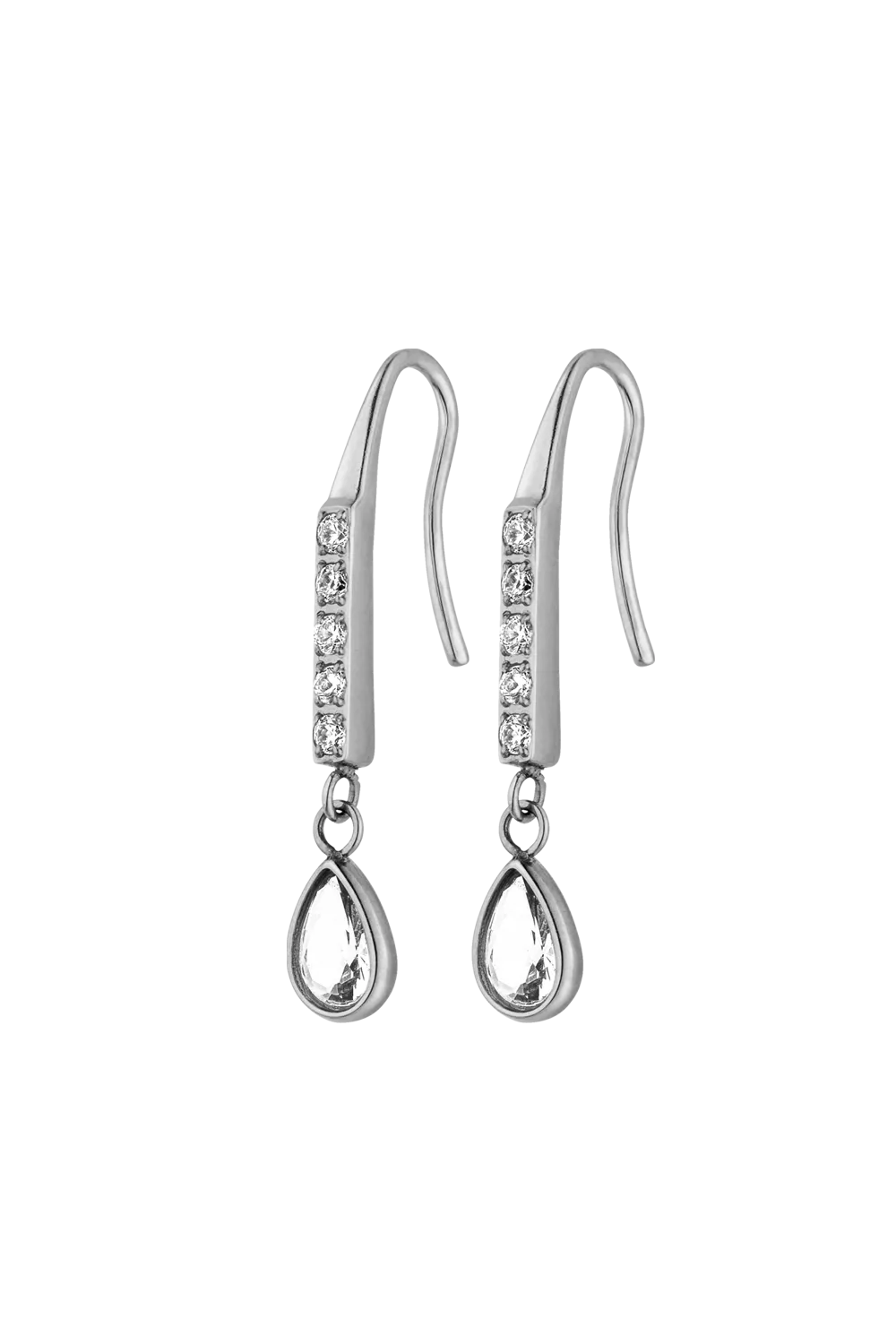 Faith Teardrop Earrings Silver