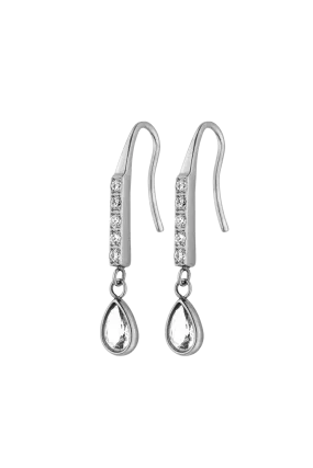 Faith Teardrop Earrings Silver