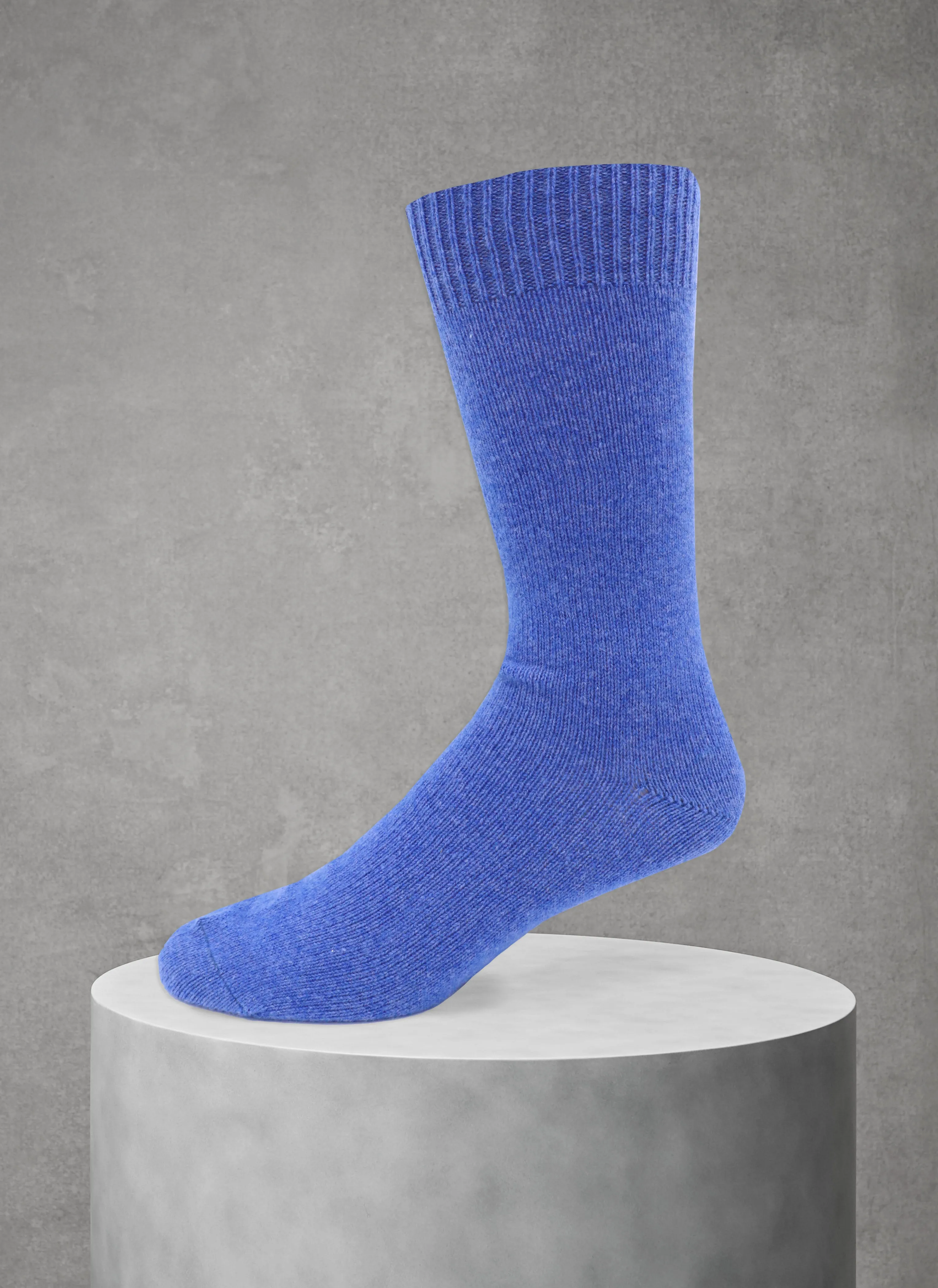 Flat Knit 75% Cashmere Sock in Denim