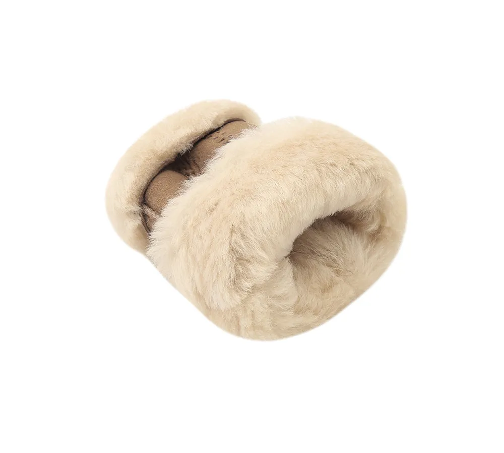 Fluffy Fingerless Sheepskin Wool Mittens