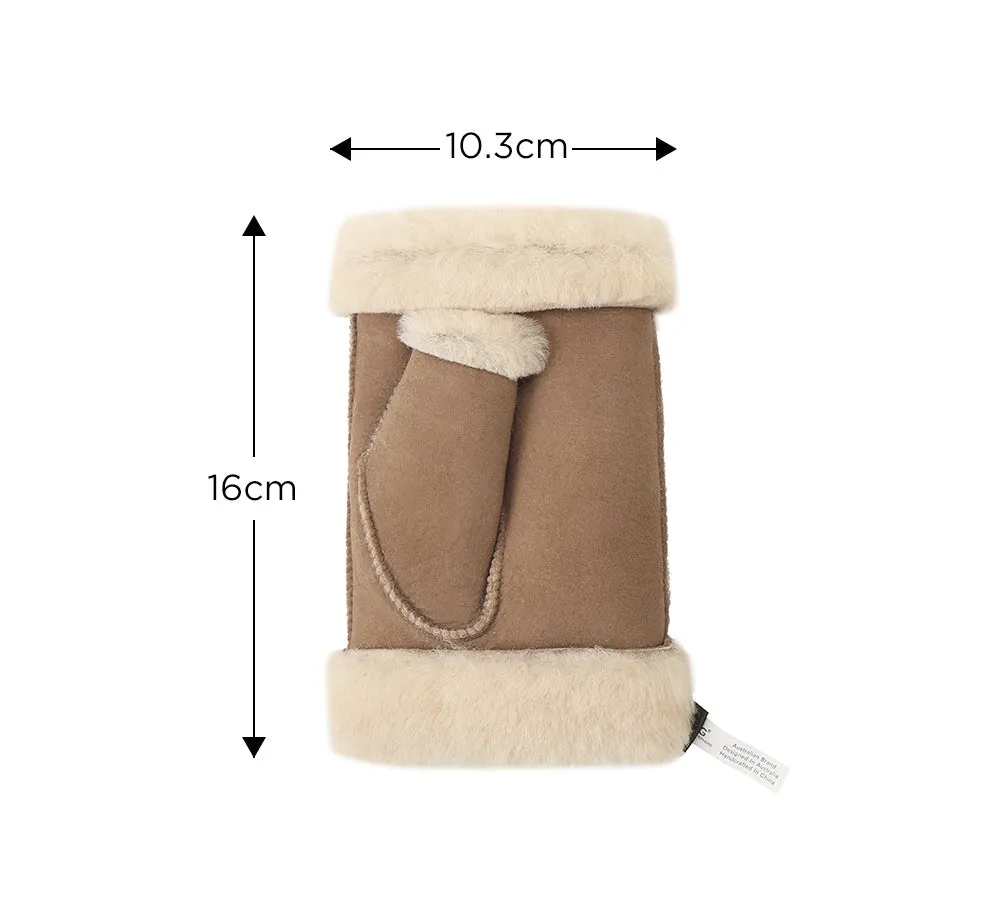 Fluffy Fingerless Sheepskin Wool Mittens