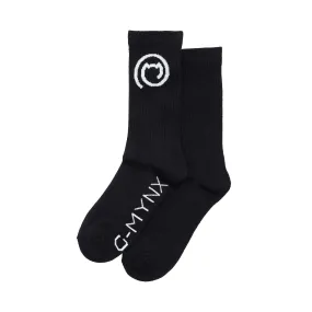 G-Mynx Ribbed Crew Sports Socks (Black)