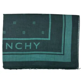 Givenchy Scarf Dark Green Logo - Cashmere Silk Shawl