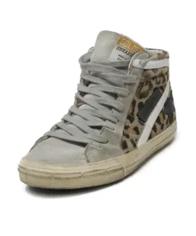 Golden Goose Grey & Leopard Print Sneakers sz 7