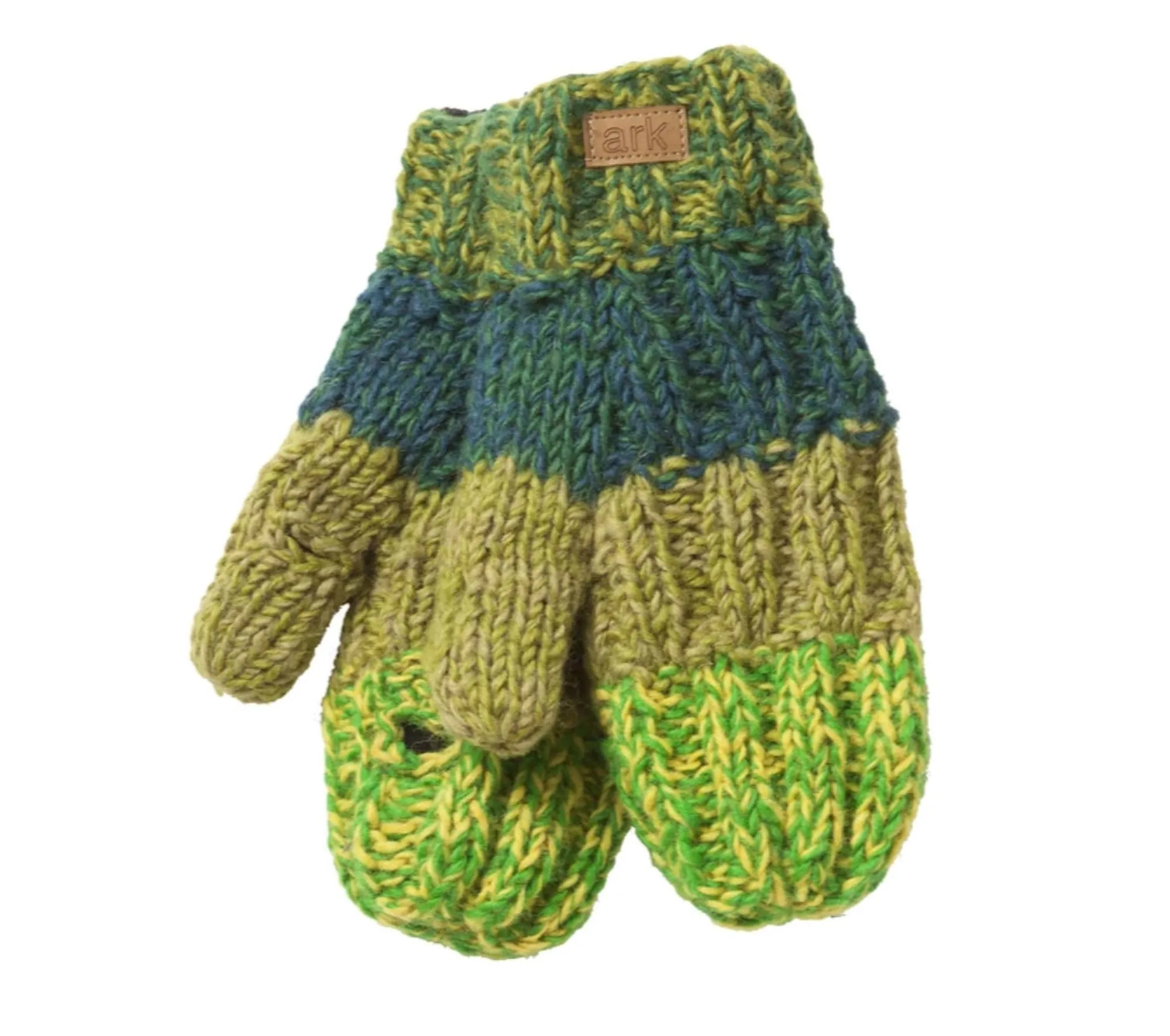 Green Mittens, Mittens for women, Warm Fleece mitts, Texting mittens, wool, hand knit, fleece lined Cozy, green