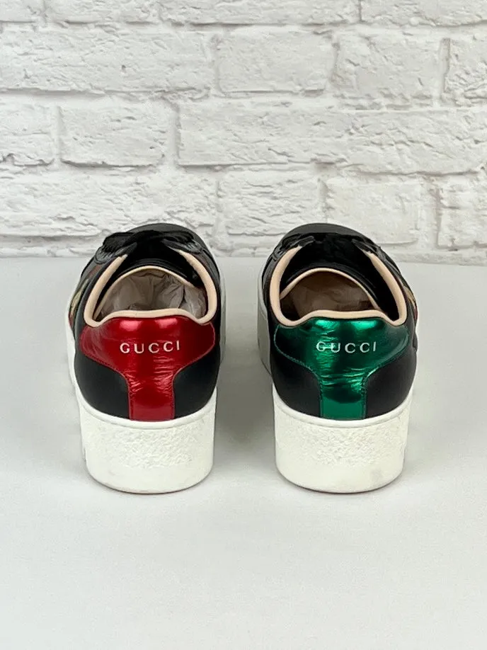 Gucci New Ace Platform Sneaker, Size 35, Black