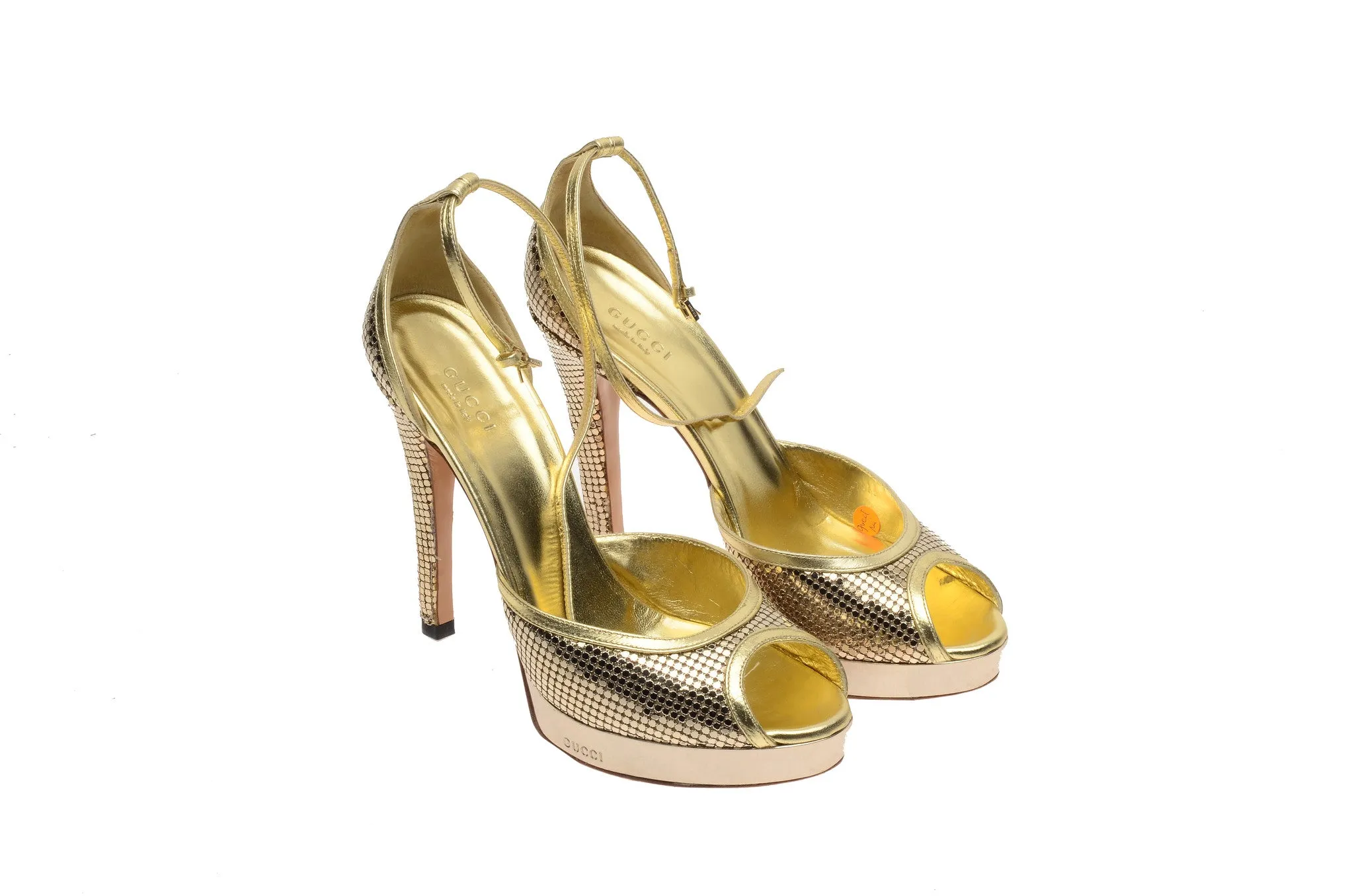 Iconic Tom Ford for Gucci - Golden Peep Toe Platform - US 8