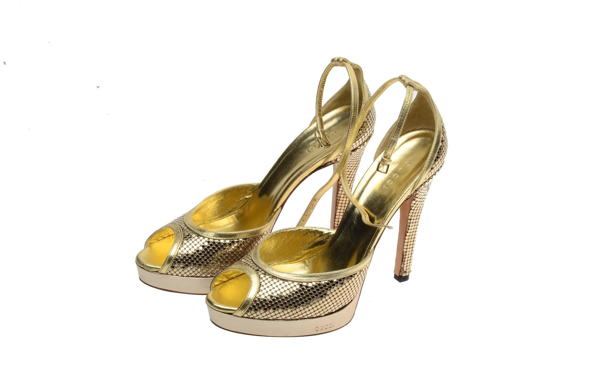 Iconic Tom Ford for Gucci - Golden Peep Toe Platform - US 8