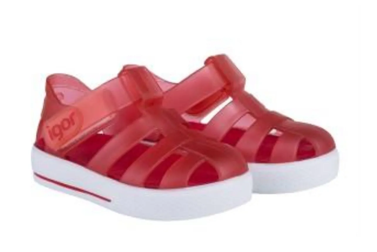 Igor Jellies Star Transparent Rojo Red Sandal