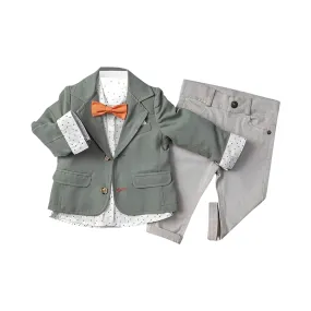 Infant and Toddler Boy's 3-Piece Suit with Fully LIned Jacket, Pants and Button Up Shirt