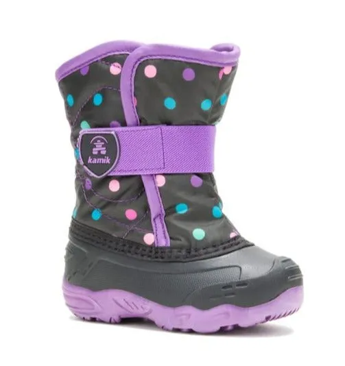 Kamik Girls Snowbug6b Black/Purple Toddler Winter Boots -23C