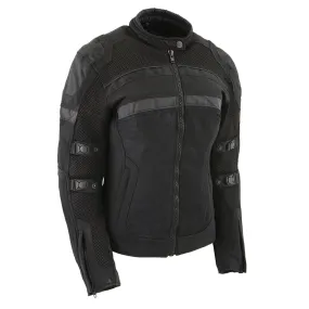 Ladies Black Nylon/Mesh Racing Jacket w/ Removable Armor