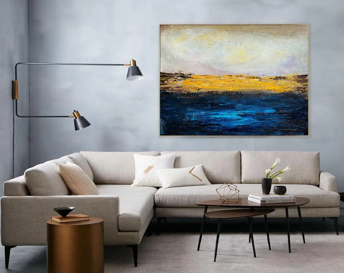 Large Canvas Art Work Abstract Painting Ocean Painting Wall Decor Bp038