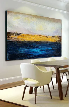 Large Canvas Art Work Abstract Painting Ocean Painting Wall Decor Bp038