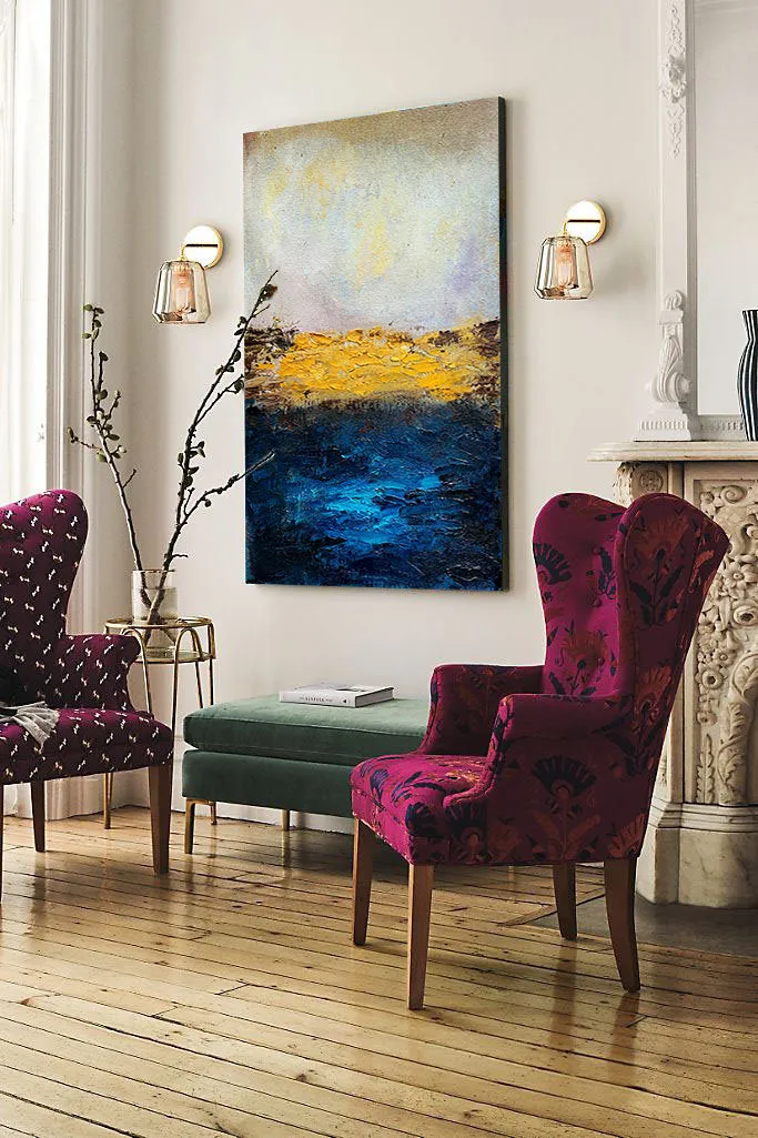 Large Canvas Art Work Abstract Painting Ocean Painting Wall Decor Bp038