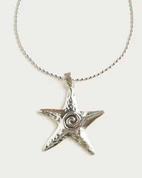 Large Starfish Necklace in Silver