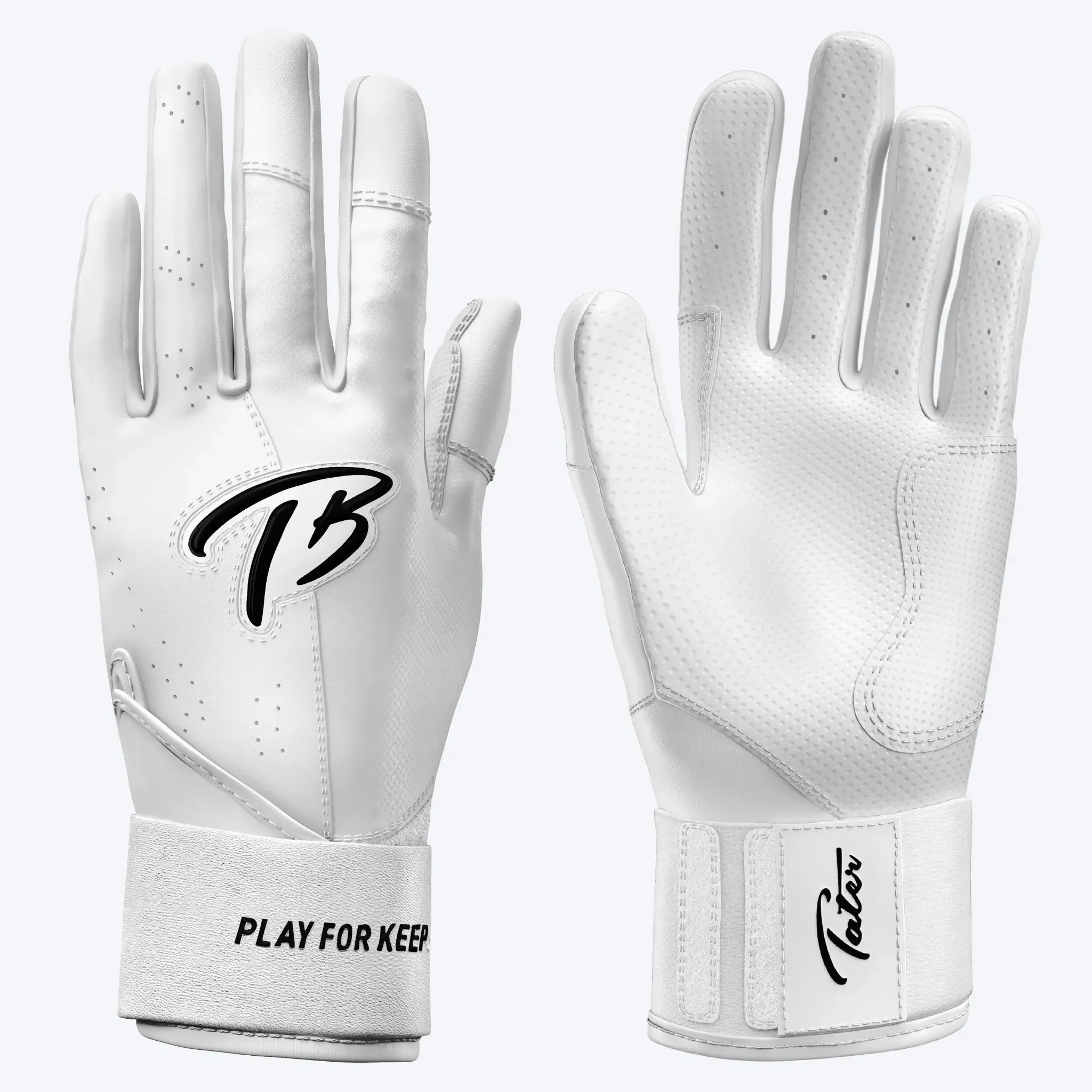 Long Cuff Batting Gloves | White