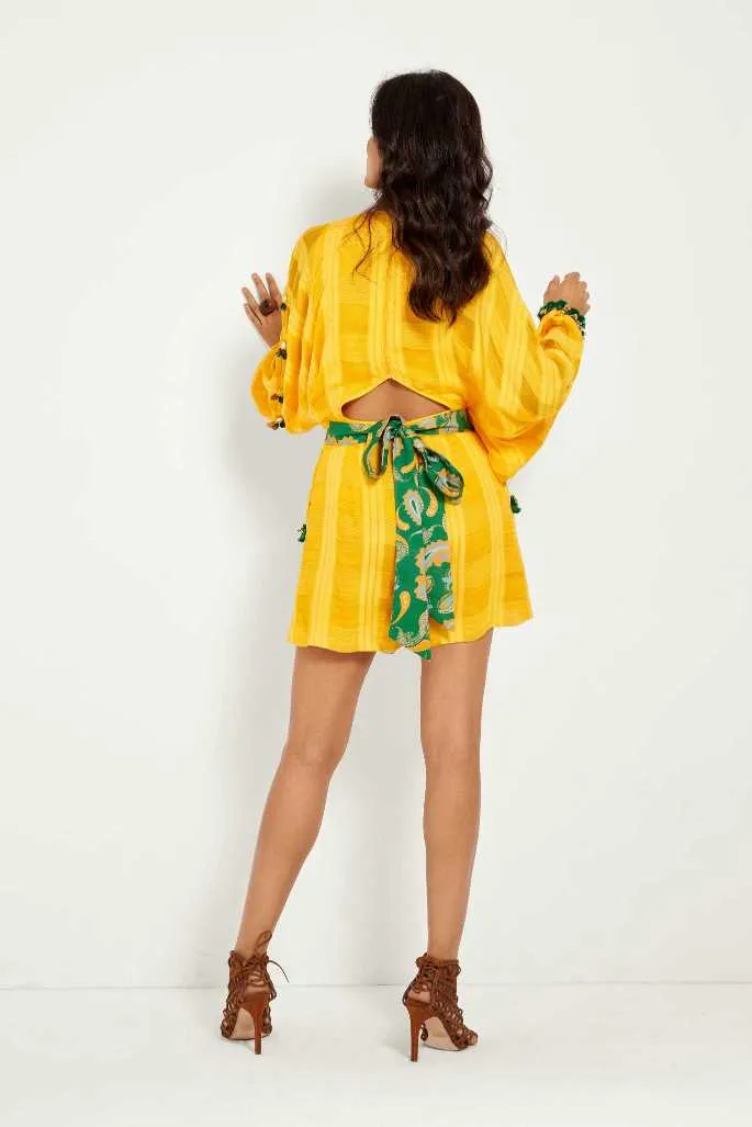 Mango Cut-Out Kimono Romper