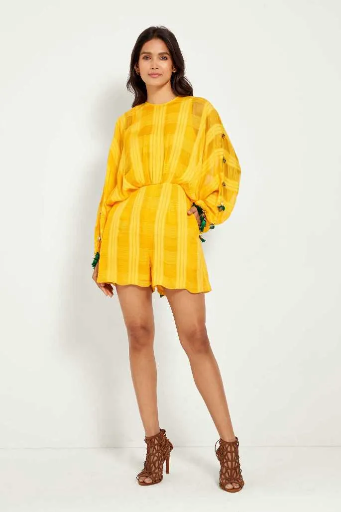 Mango Cut-Out Kimono Romper