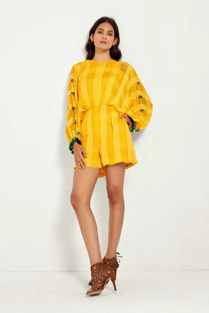 Mango Cut-Out Kimono Romper