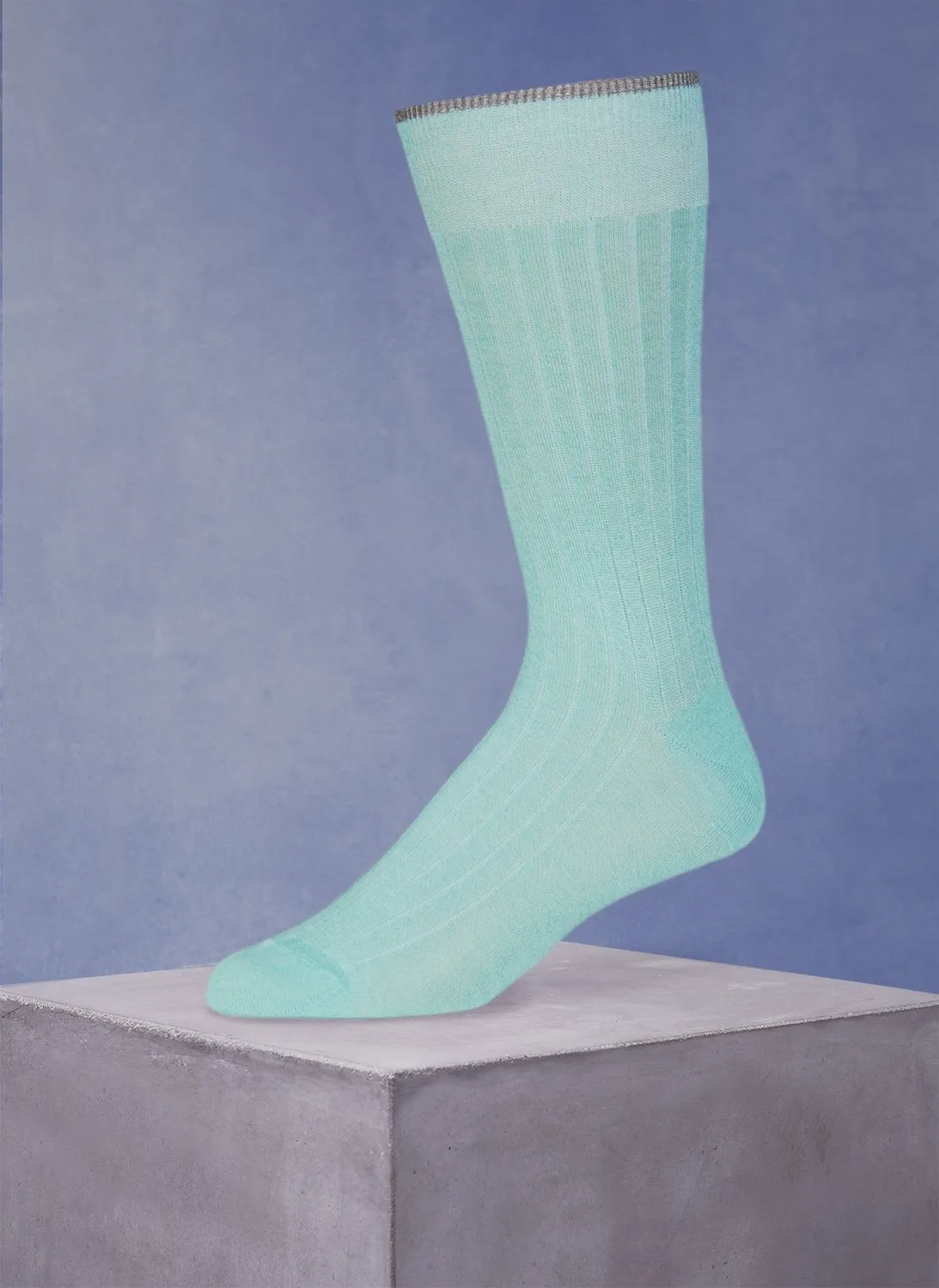 Mercerized Cotton Sock in Heather Aqua