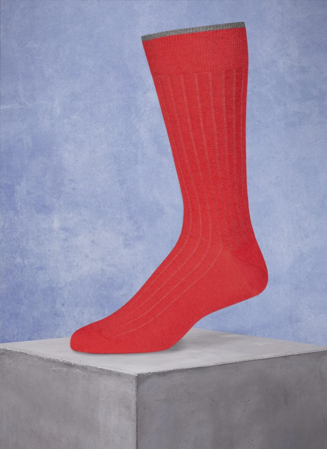 Mercerized Cotton Sock in Heather Tomato