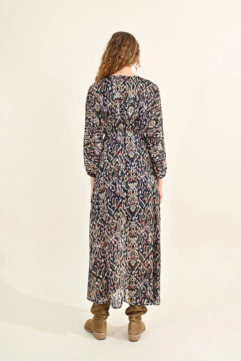 Molly Bracken Long Boho Print Midi Dress