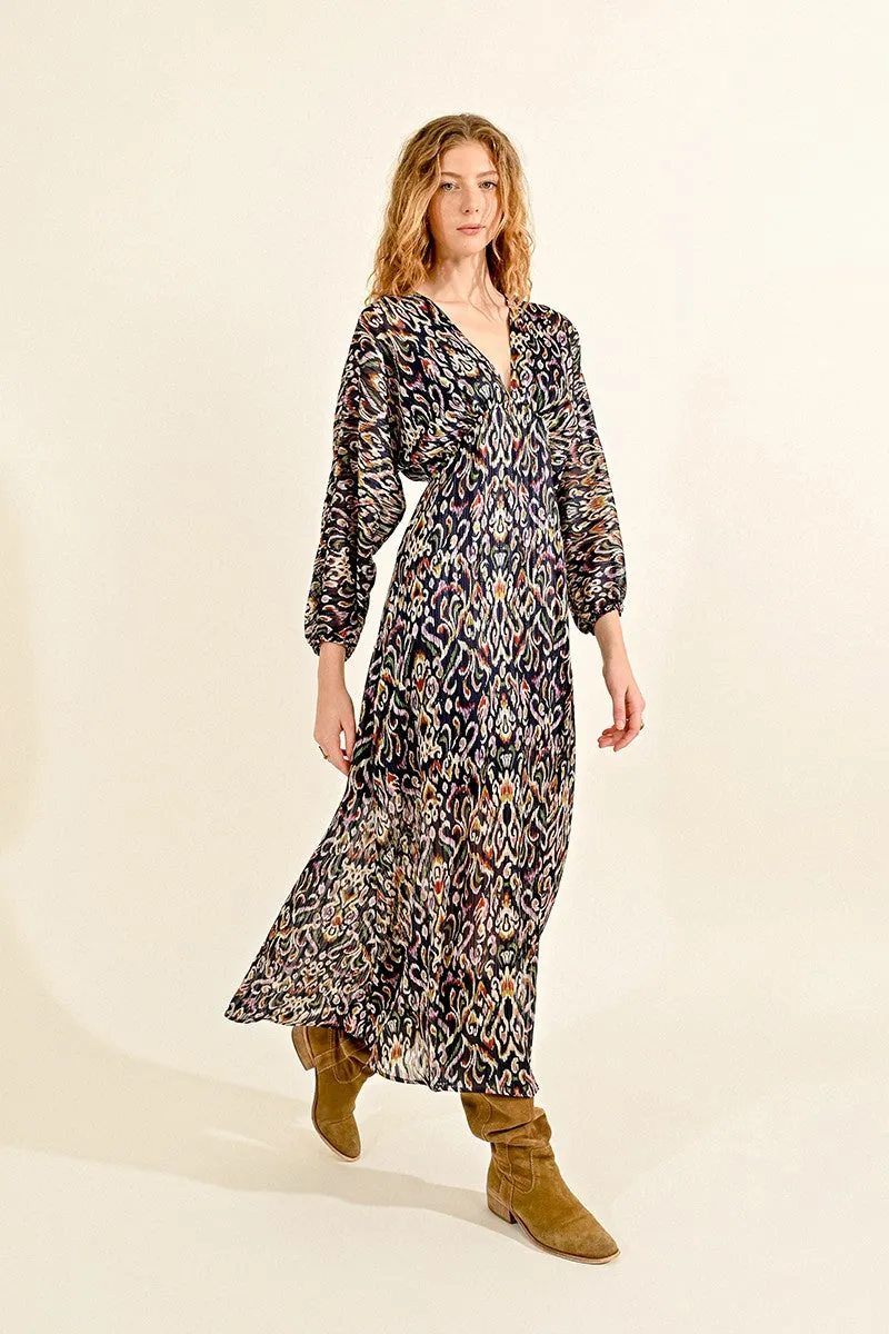 Molly Bracken Long Boho Print Midi Dress