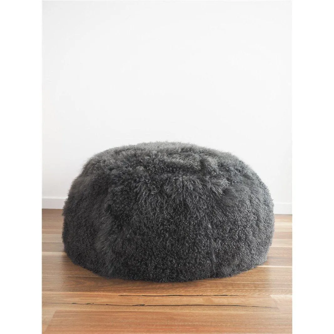 Mongolian Lambskin Bean bag - Charcoal