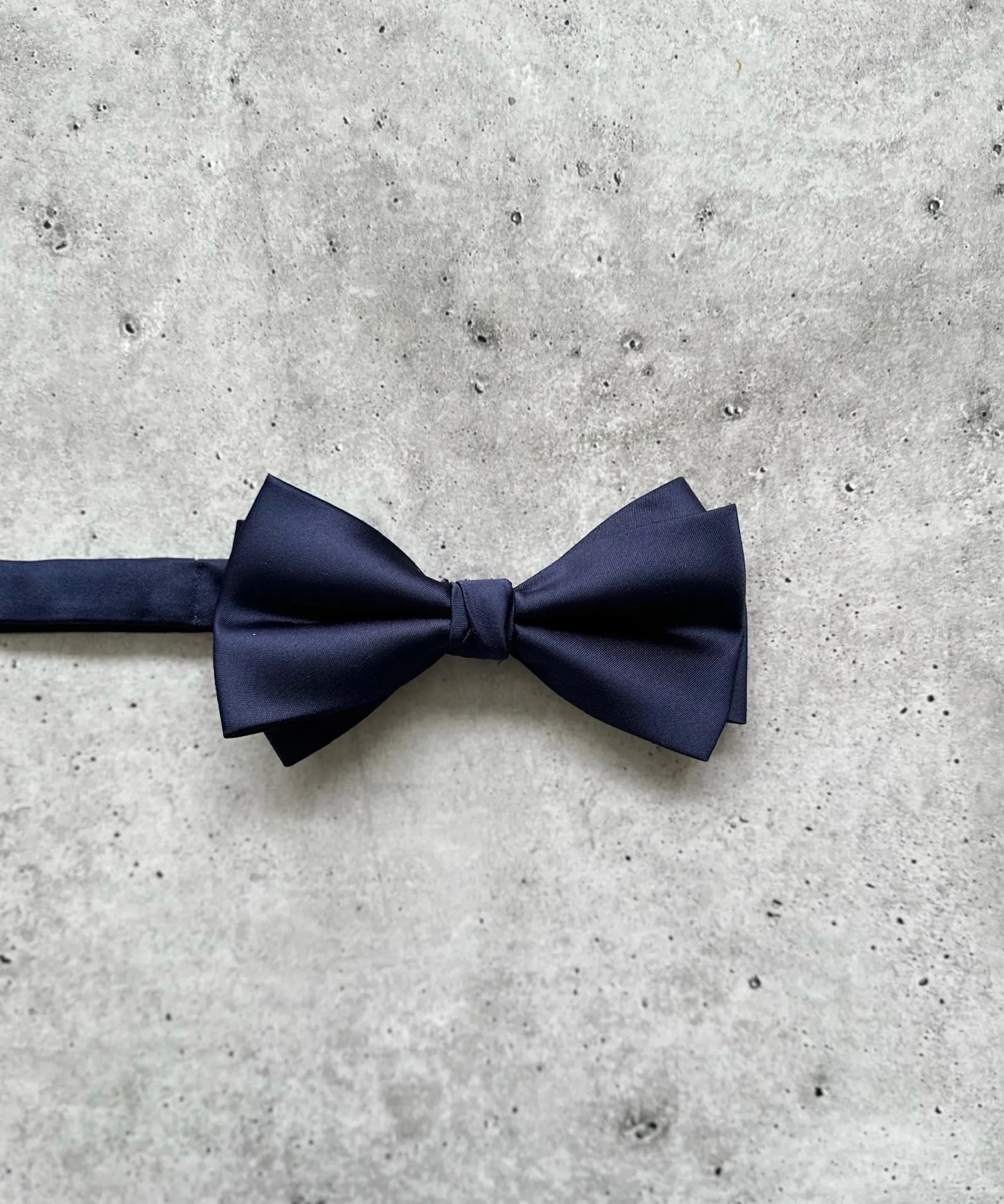 Navy Satin Bow Tie