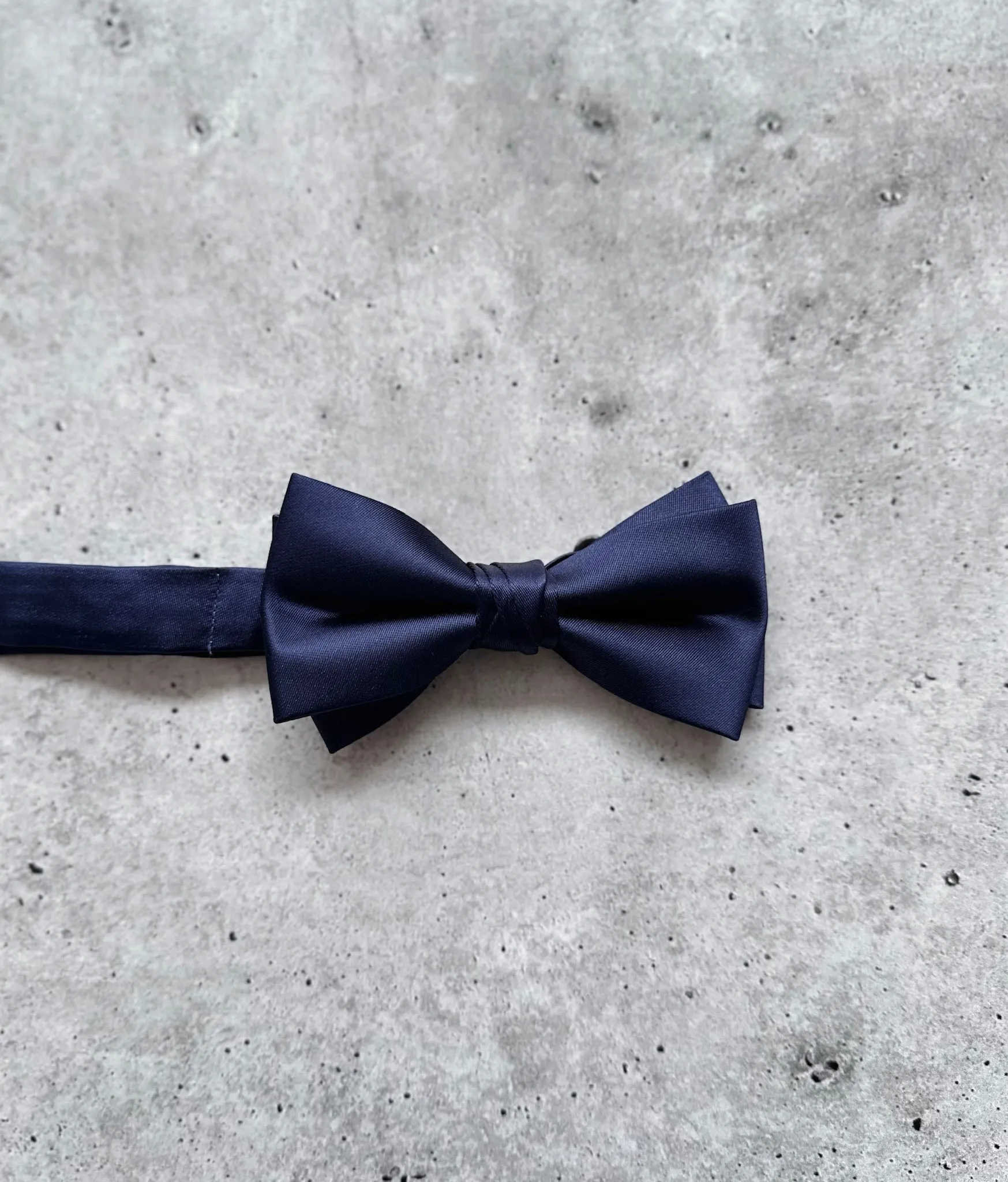 Navy Satin Bow Tie