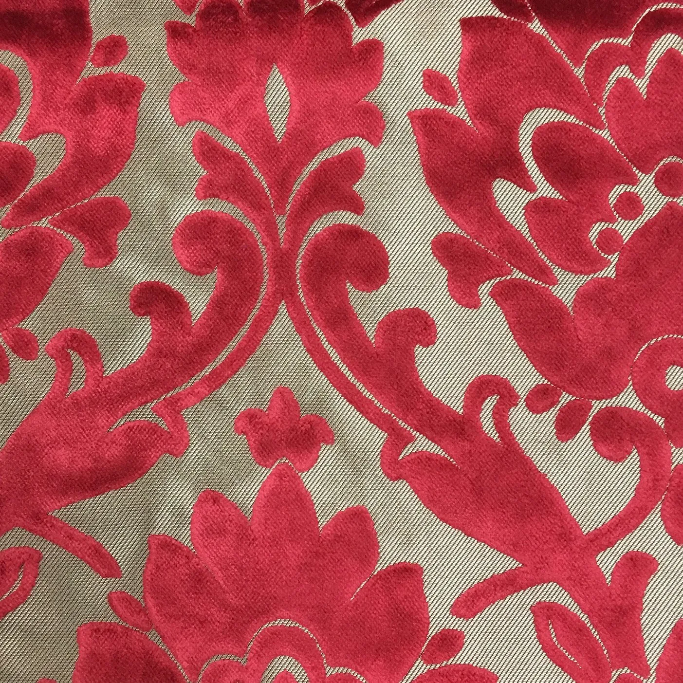 NOTTINGHAM, DAMASK PATTERN LUREX BURNOUT VELVET UPHOLSTERY FABRIC BY THE YARD