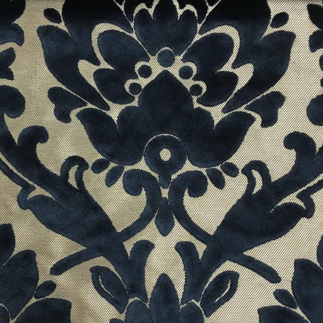 NOTTINGHAM, DAMASK PATTERN LUREX BURNOUT VELVET UPHOLSTERY FABRIC BY THE YARD