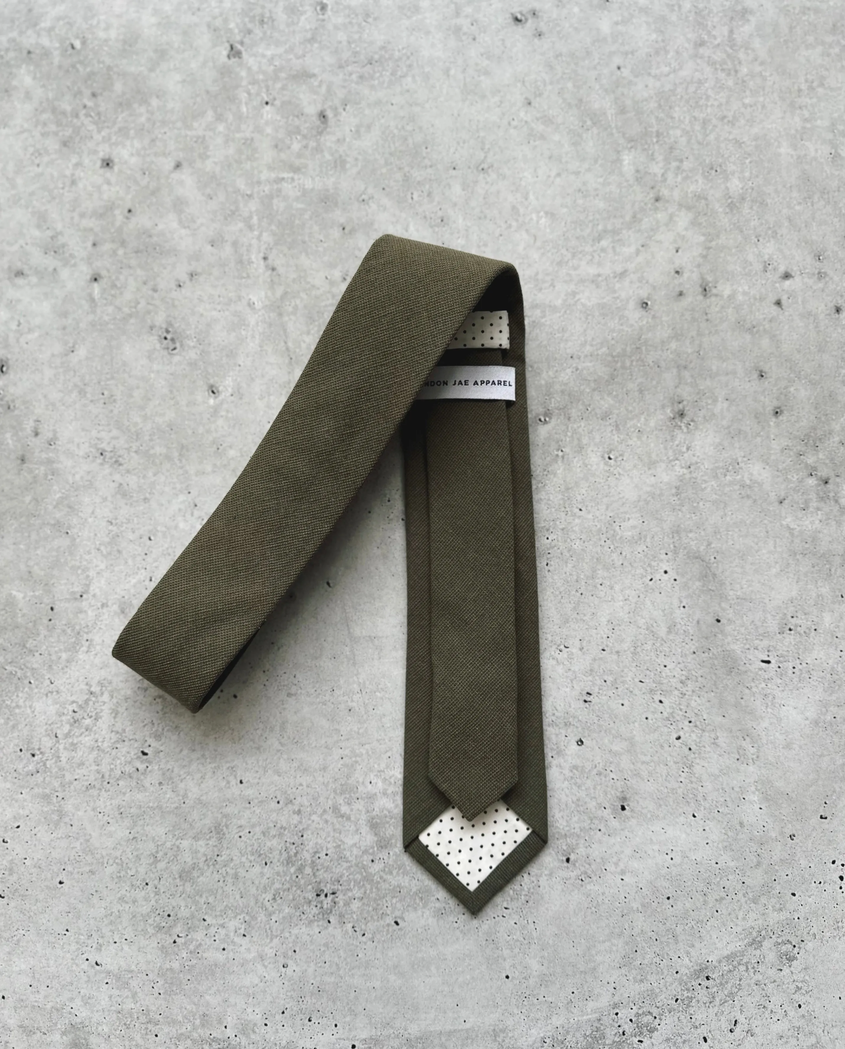 Olive Green Cotton Neck Tie