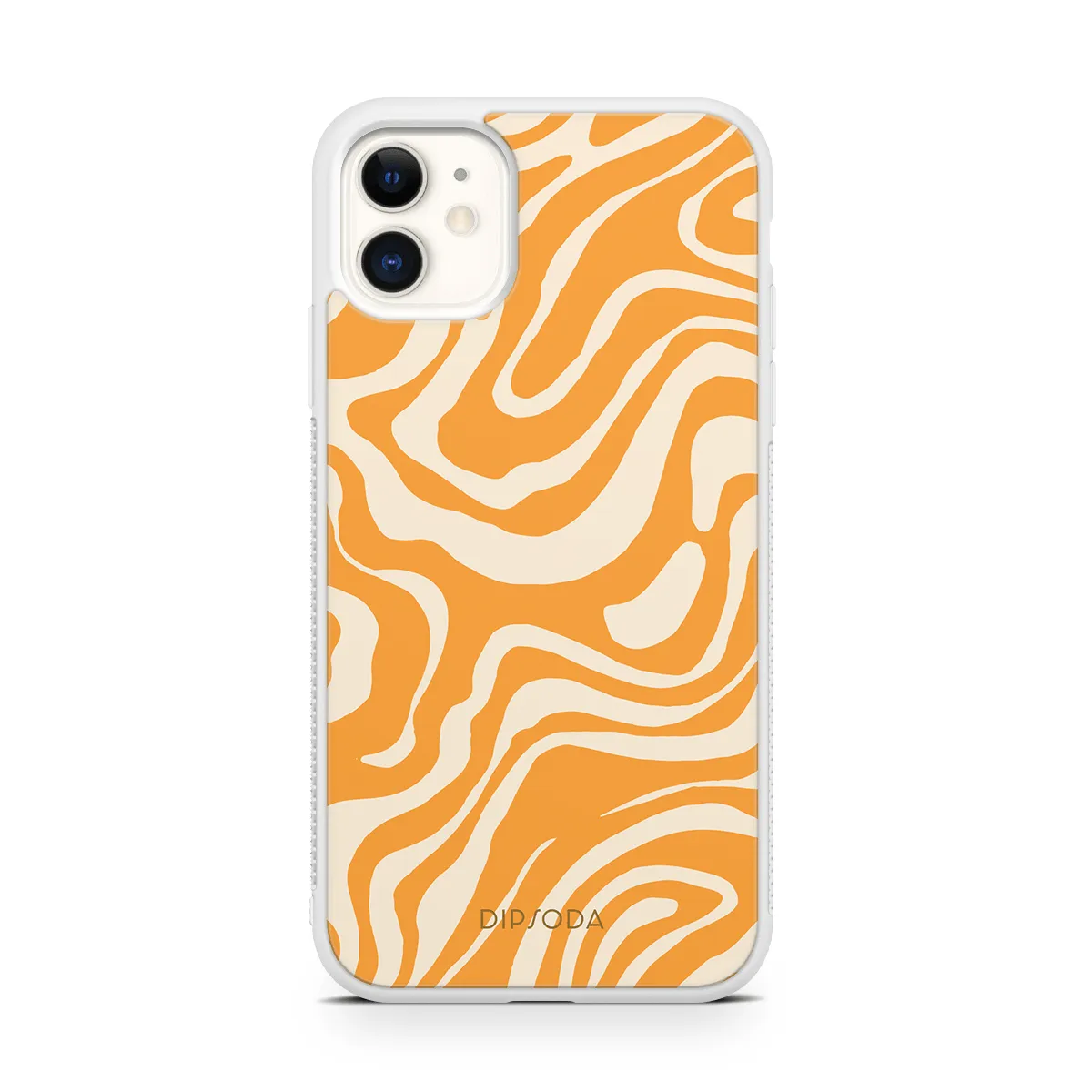 Orange Waves Rubber Phone Case