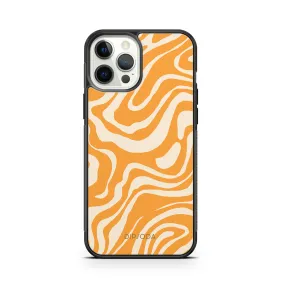 Orange Waves Rubber Phone Case