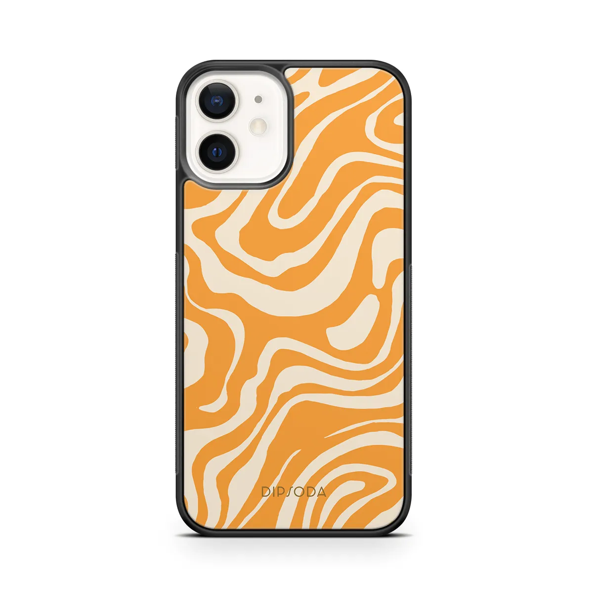 Orange Waves Rubber Phone Case