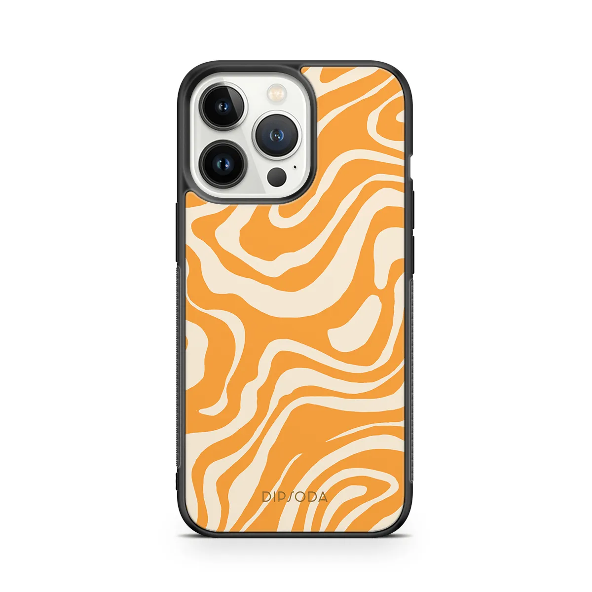 Orange Waves Rubber Phone Case