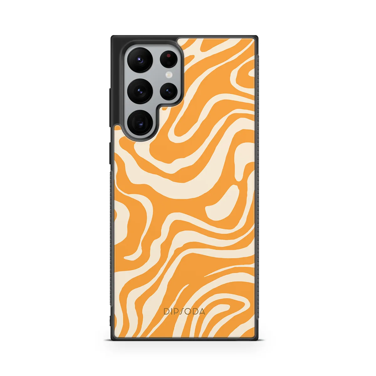 Orange Waves Rubber Phone Case