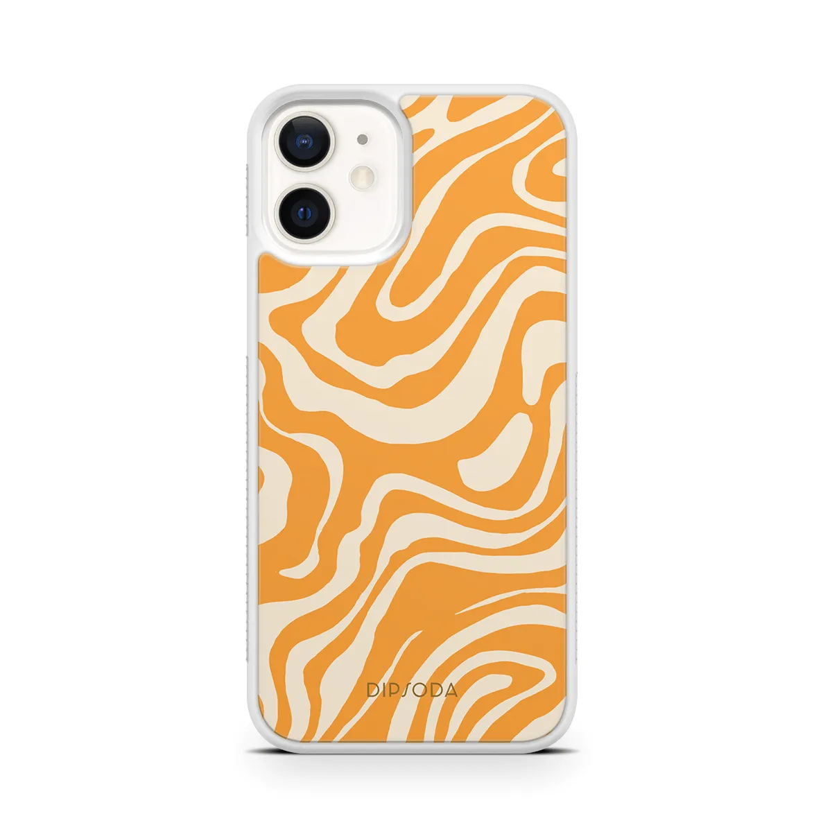 Orange Waves Rubber Phone Case