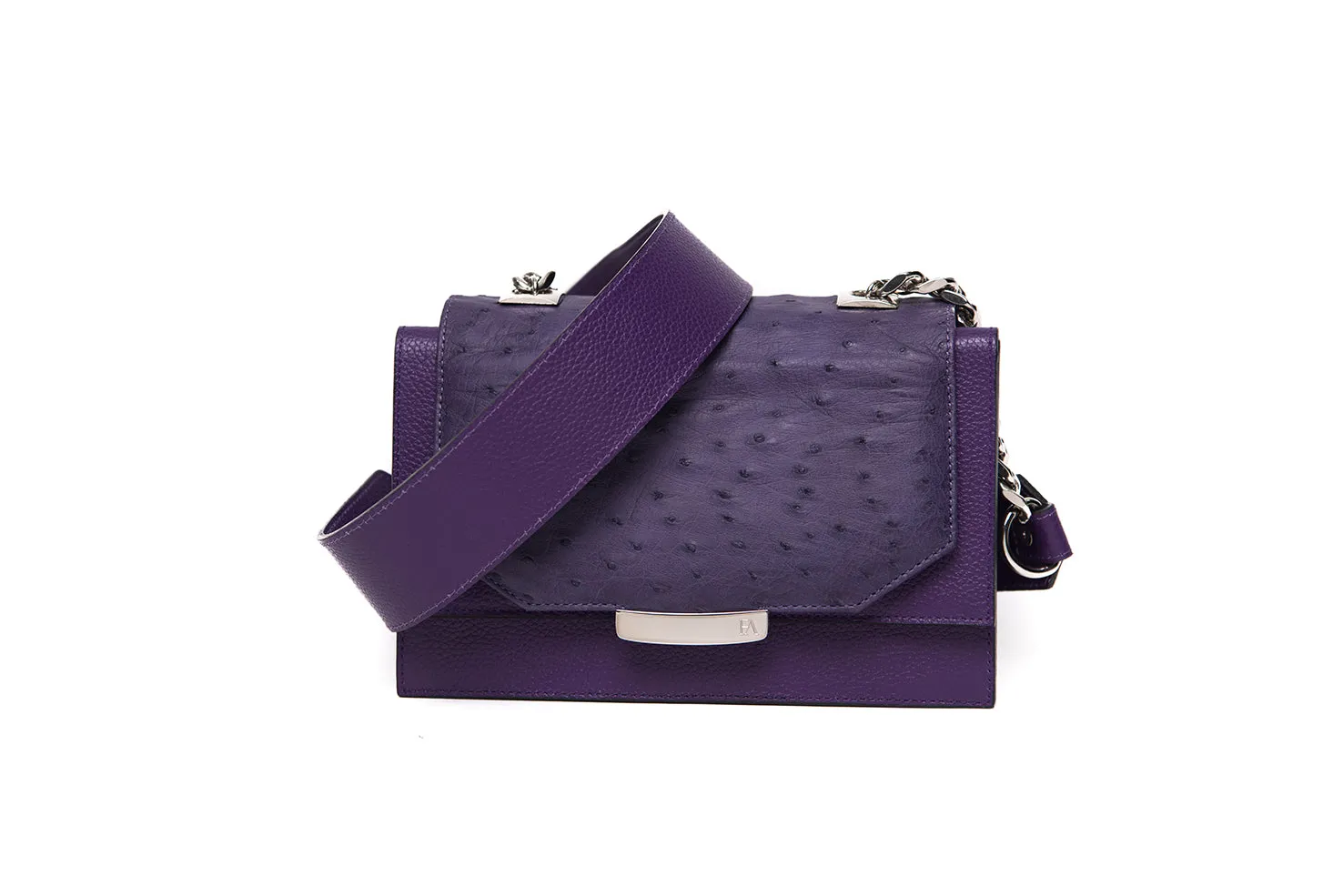 Plum Ostrich Mini Jackie O Shoulder Bag