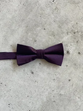 Plum Purple Satin Silk Bow Tie