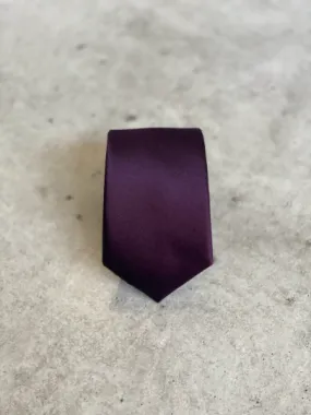 Plum Purple Satin Silk Neck Tie