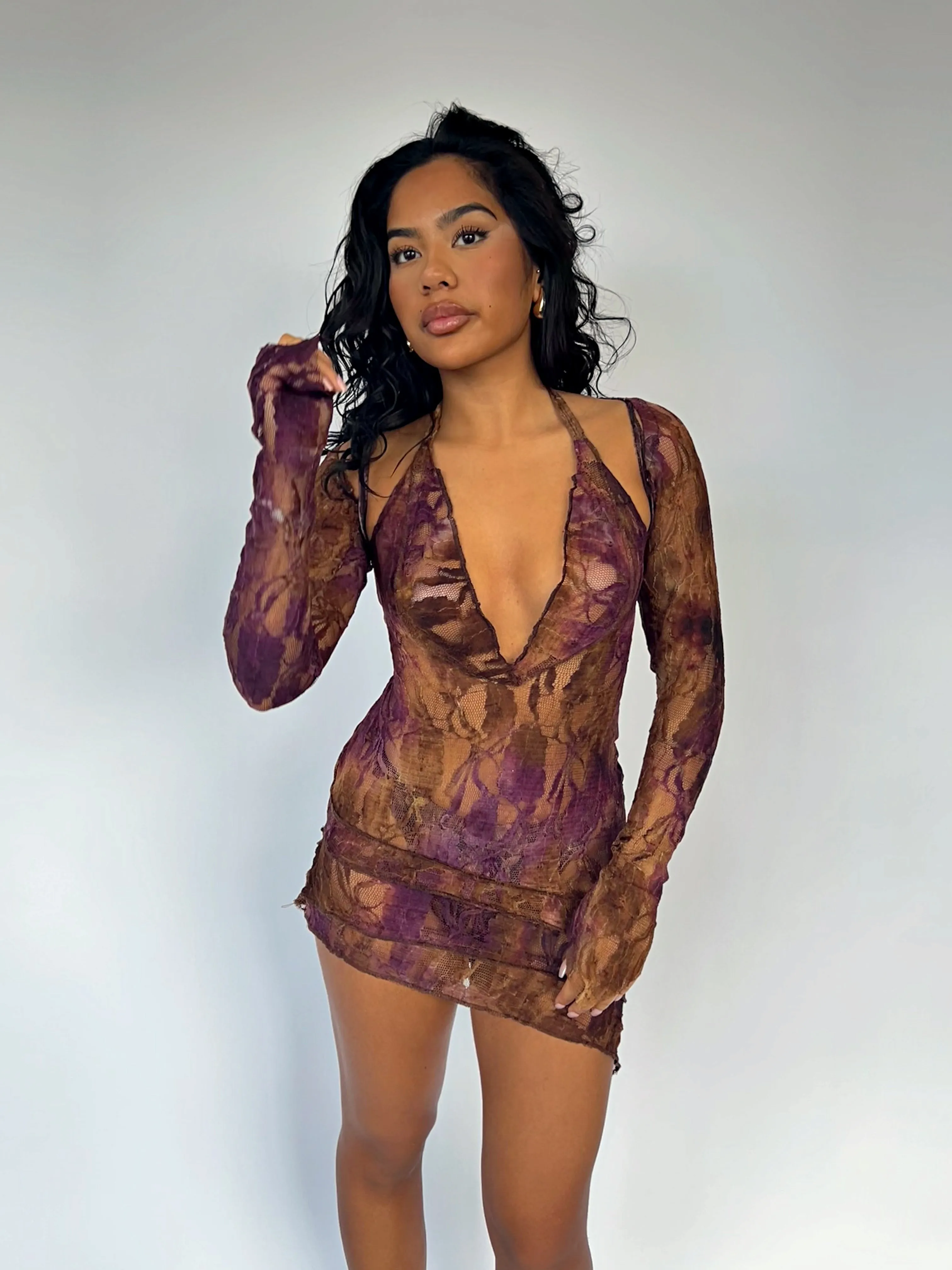 Purple Molasses Mini Dress