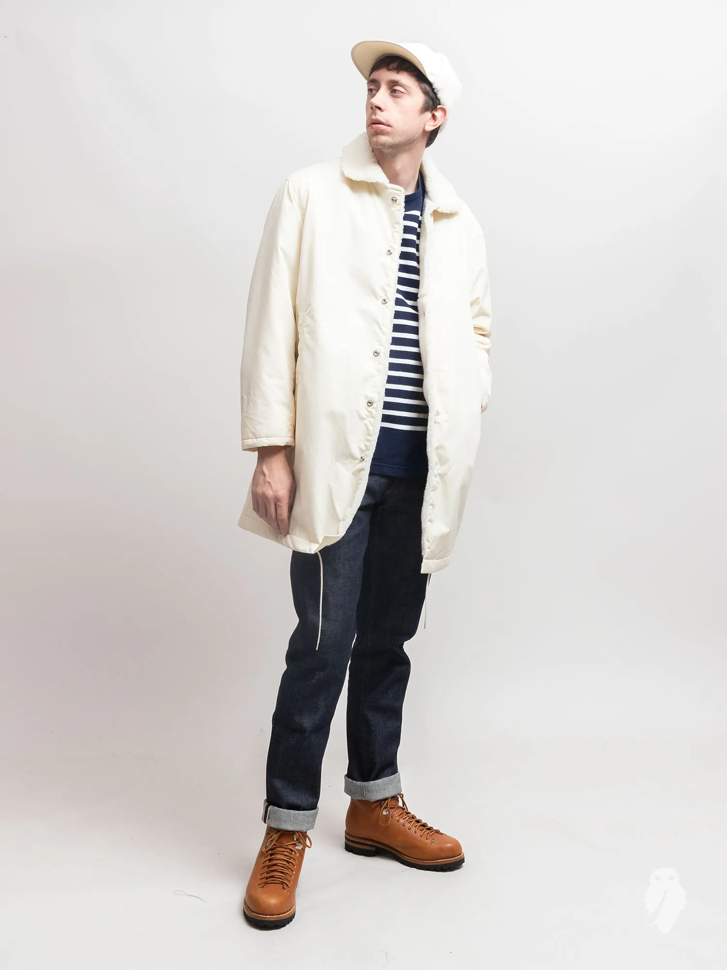 "Quart" Long Coat in Cream