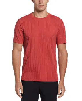 Rib Knit Crew Neck Tee