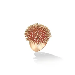 Rose Gold Fur Ring with White Diamonds