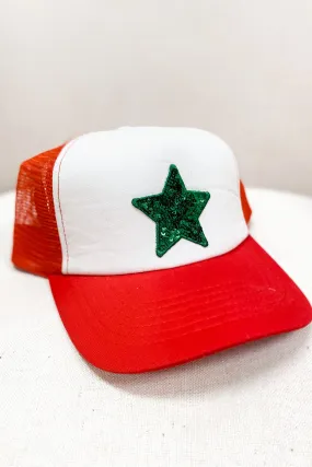 Sequin Star Patch Trucker Hat